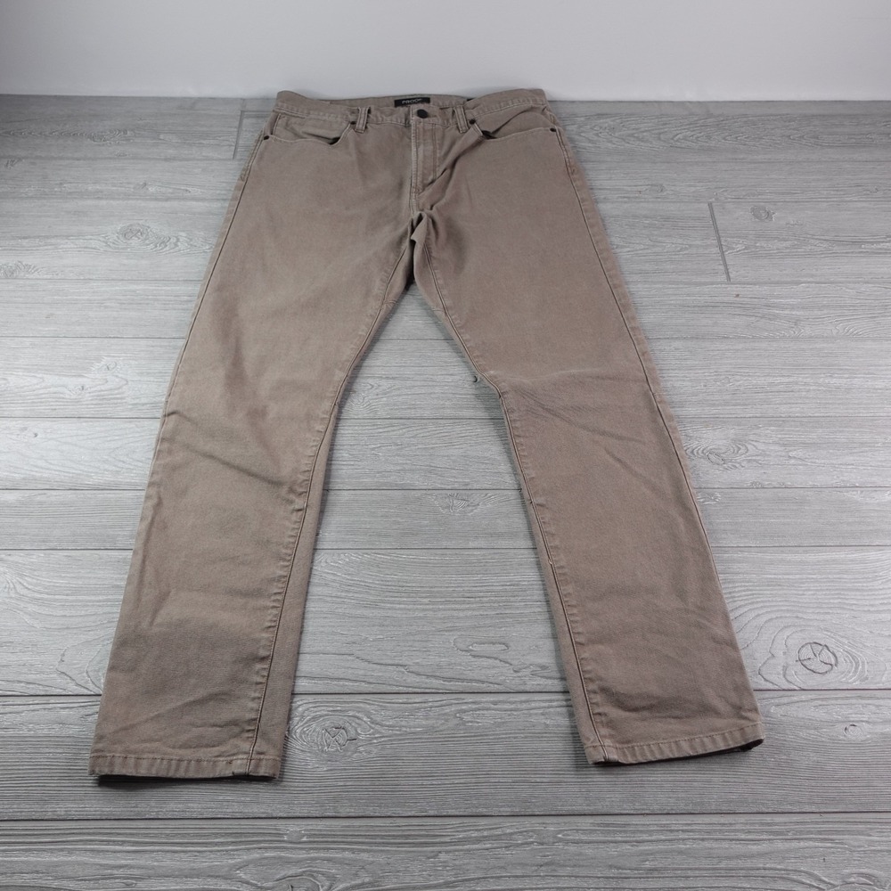 Proof Huckberry Rover Pants Mens 34x32 Slim Fit Brown Stretch Canvas Chino Work - Picture 2 of 8